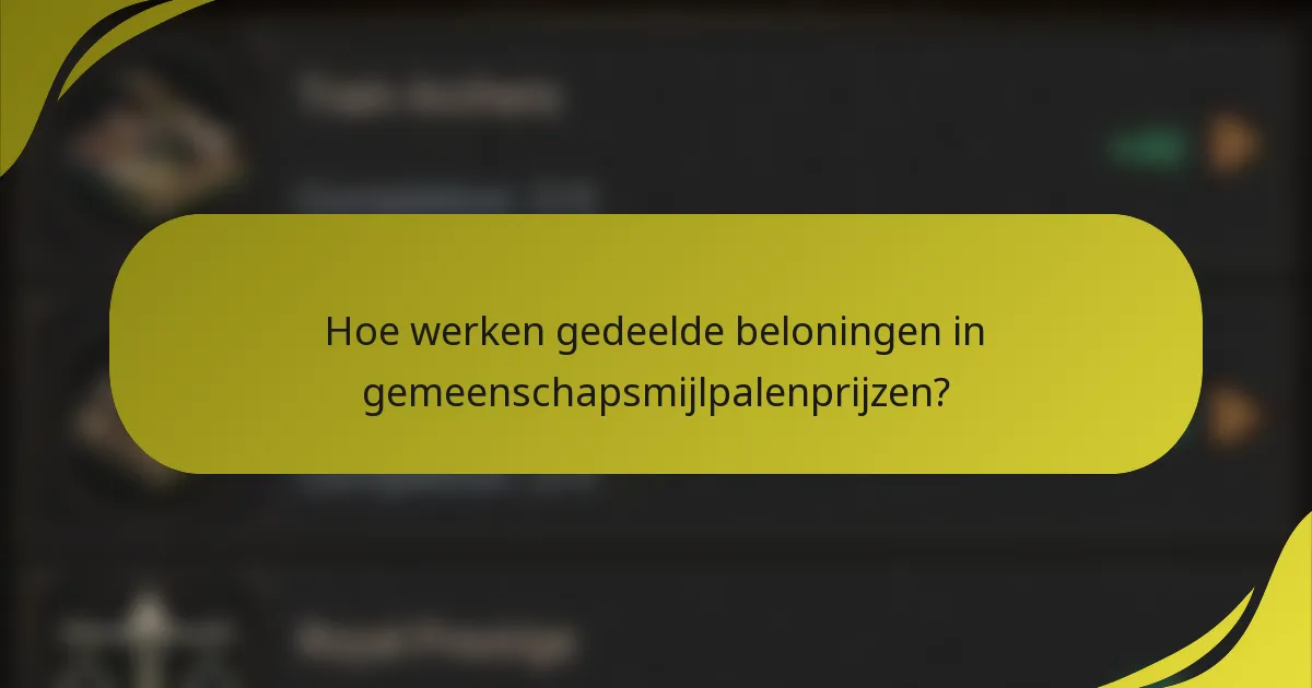 Hoe werken gedeelde beloningen in gemeenschapsmijlpalenprijzen?