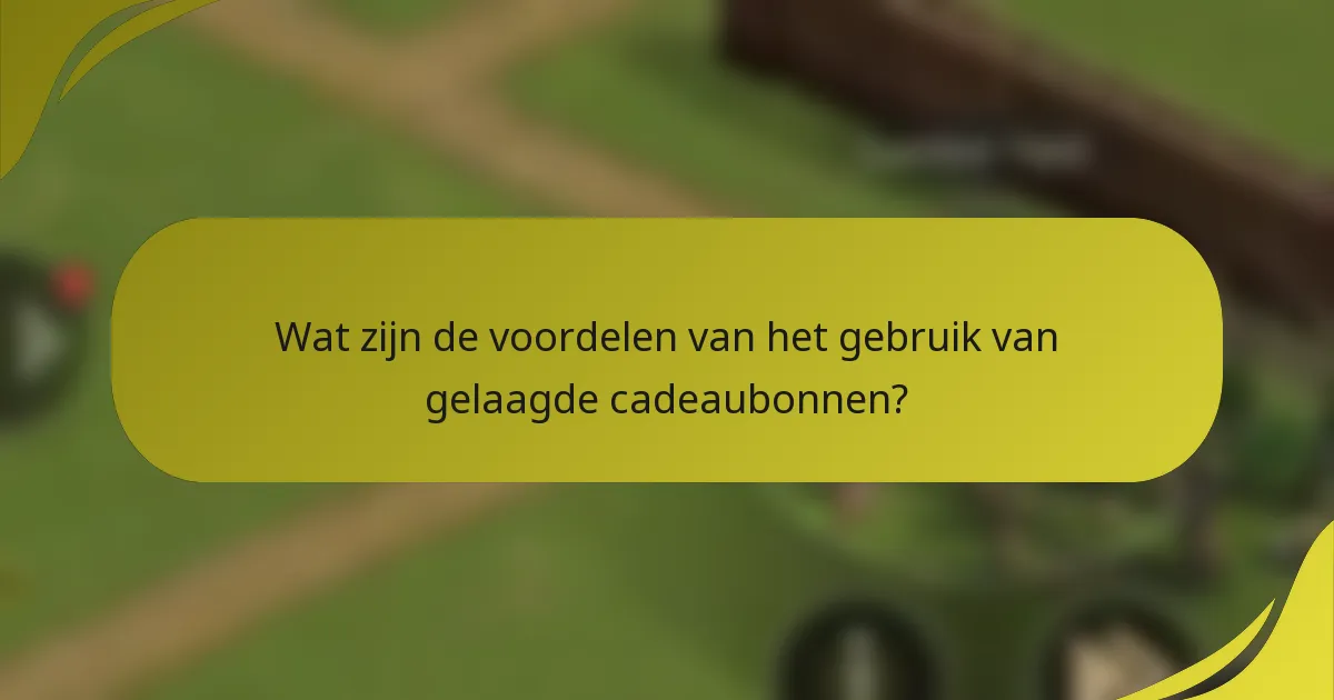 Wat zijn de voordelen van het gebruik van gelaagde cadeaubonnen?